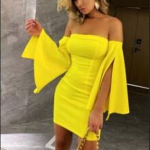 SHEIN Yellow Dress with Sleeves